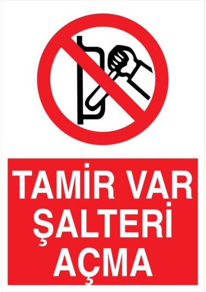 Esinti Reklam Tamir Var Şalteri Açma Yapışkanlı Sticker 50X65 cm