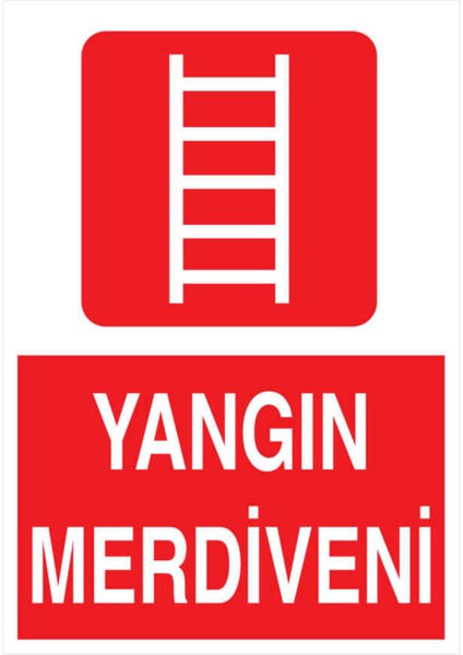 Yangın Merdiveni Yapışkanlı Sticker 35X50 cm