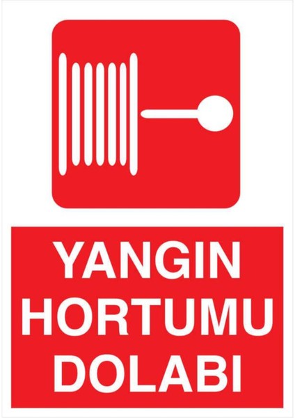 Yangın Hortumu Dolabı Yapışkanlı Sticker 25X35 cm