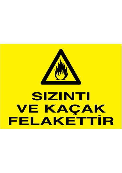 Zıntı ve Kaçak Felakettir Yapışkanlı Sticker 15X25 cm