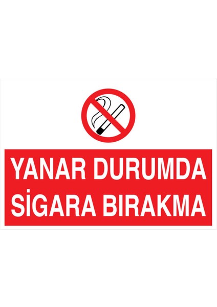 Yanar Durumda Sigara Bırakma Yapışkanlı Sticker 35X50 cm