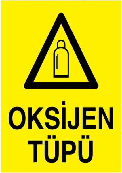Oksijen Tüpü Yapışkanlı Sticker 15X25 cm