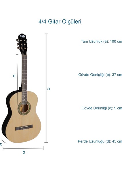 MGX-150-ST Klasik Gitar Sap Ayarlı Doğal Ahşap Gül Klavye 4/4 Yetişkin + Çanta Stand Tuner Capo Askı Metod Pena