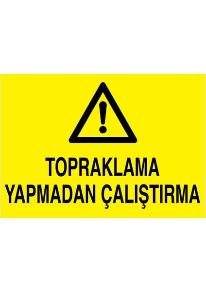 Topraklama Yapmadan Çalıştırma Yapışkanlı Sticker 35X50 cm