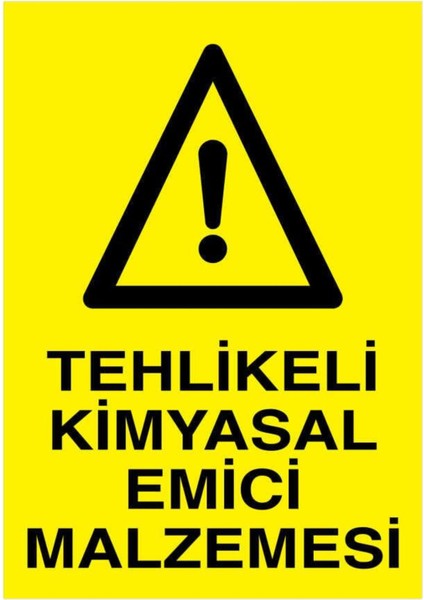 Tehlikeli Kimyasal Emici Malzemesi Yapışkanlı Sticker 15X25 cm