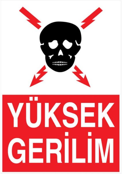 Yüksek Gerilim Yapışkanlı Sticker 15X25 cm