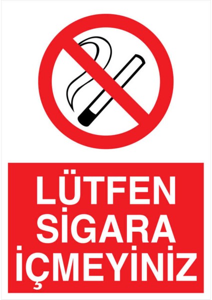 Lütfen Sigara Içmeyiniz Yapışkanlı Sticker 35X50 cm