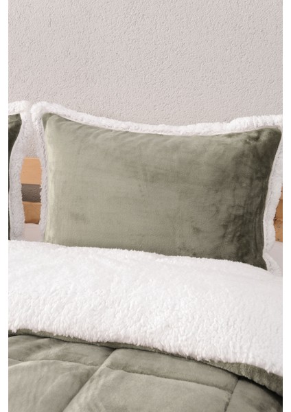 Comforter Çift Kişilik Battaniye Seti - Çağla Yeşili