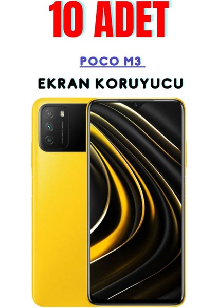 Poco M3 Temperli Cam Ekran Koruyucu Süper Ekonomik Paket ( 10 Adet )