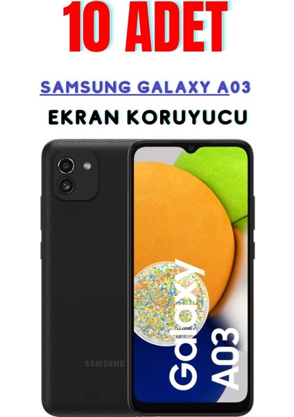 Samsung Galaxy A03 Temperli Cam Ekran Koruyucu Süper Ekonomik Paket ( 10 Adet )