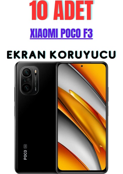 Xiaomi Poco F3 9d Kırılmaz Cam Ekran Koruyucu, Siyah Renk, Ultra Darbe Emici ( 10 Adet )