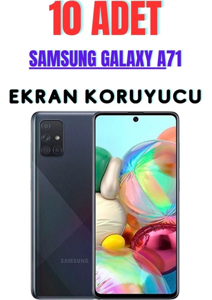 Samsung Galaxy A71 9d Kırılmaz Cam Ekran Koruyucu, Siyah Renk, Ultra Darbe Emici ( 10 Adet )