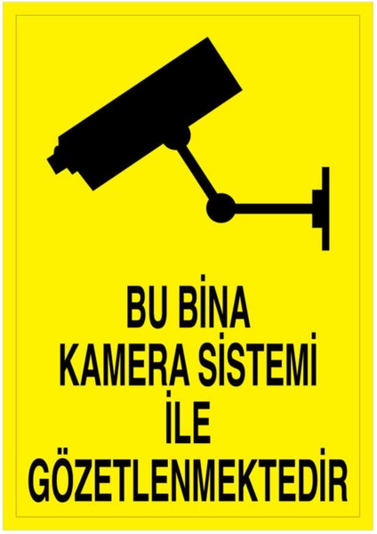 Bu Bina Kamera Sistemi Ile Gözetlenmektedir Yapışkanlı Sticker 15X25 cm