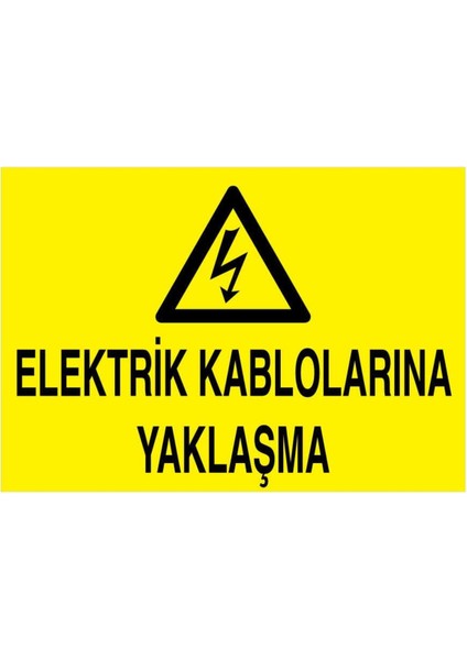 Elektrik Kablolarına Yaklaşma Yapışkanlı Sticker 15X25 cm