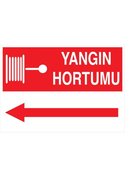 Yangın Hortumu Sol Yapışkanlı Sticker 25X35 cm