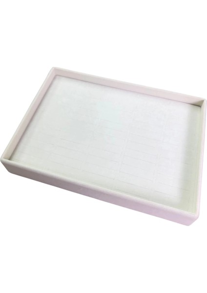 Bilezik & Bileklik & Kelepçe Standı-Tablası 70 Li Batırmalı Krem Süet 25X35