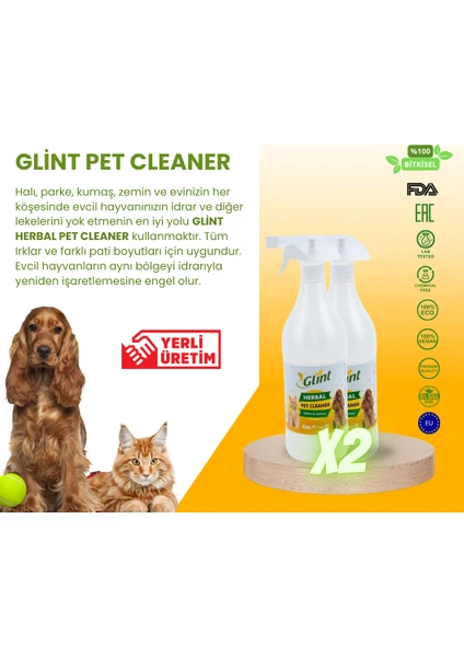 Pet Cleaner 2 x 1 Lt. %100 Bitkisel Köpek Kedi Pati Temizleyici Evcil Hayvan Temizlik Spreyi