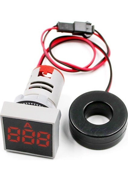 22MM Dijital Voltmetre-Ampermetre Kare Ac 20-500V 0-100A Kırmızı