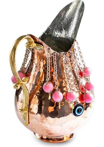 Bakır Dövme Boncuklu Sürahi fiyatları