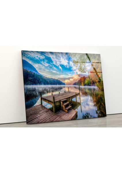 Göl Istekele Manzarası Temperli Cam Duvar Tablosu fiyatları