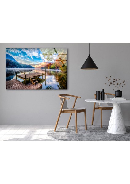 Göl Istekele Manzarası Temperli Cam Duvar Tablosu modelleri