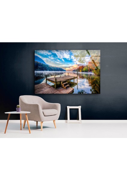 Göl Istekele Manzarası Temperli Cam Duvar Tablosu fırsatları