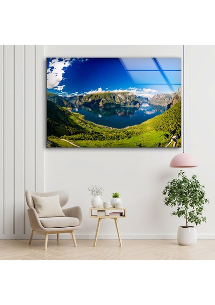 Aurlandsfjord Dağı Temperli Cam Duvar Tablosu modelleri