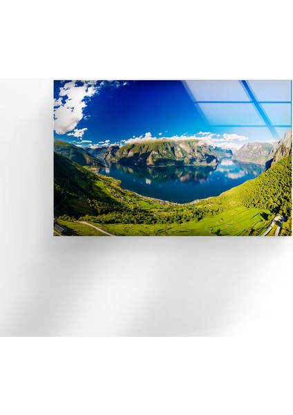 Aurlandsfjord Dağı Temperli Cam Duvar Tablosu indirimleri