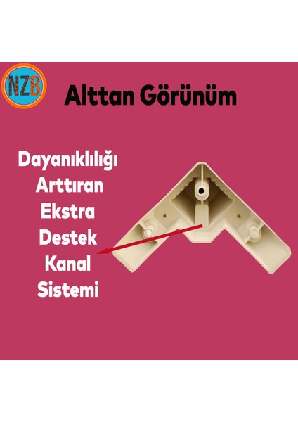 Mobilya Kanepe Çekyat Sehpa Tv Ünitesi Koltuk Ayağı Baza Ayak Köşe 14 cm Krem Altın fırsatları