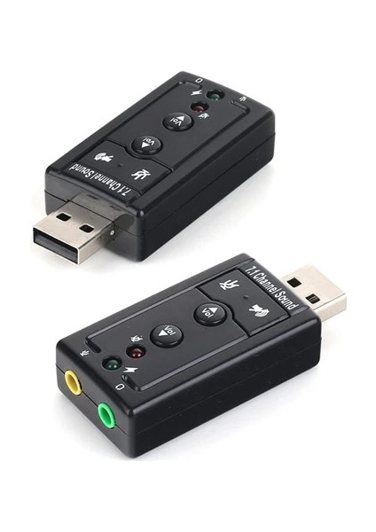 USB 2.0 7.1 Stereo Ses Efektli Ses Kartı (Windows ve Mac Destekli)