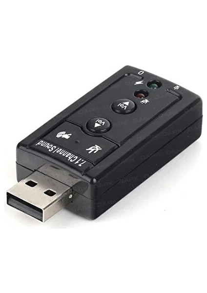 USB 2.0 7.1 Stereo Ses Efektli Ses Kartı (Windows ve Mac Destekli)