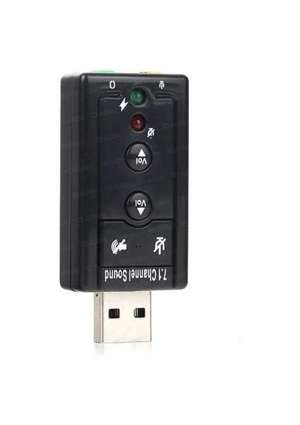 USB 2.0 7.1 Stereo Ses Efektli Ses Kartı (Windows ve Mac Destekli)