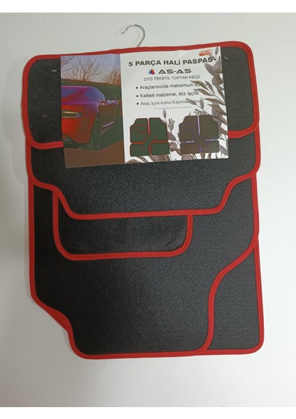 Üniversal Oto Halı Keçe Malzeme Paspas 5 Parça Kaymaz Siyah Kalın Malzeme fiyatları