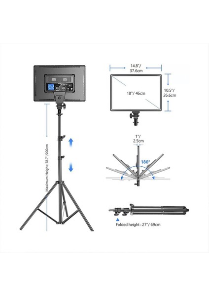 Pdx SL-288A Soft Light Soft Işık 2Metre Döküm Ayaklı,Taşıma çantası Hediyeli