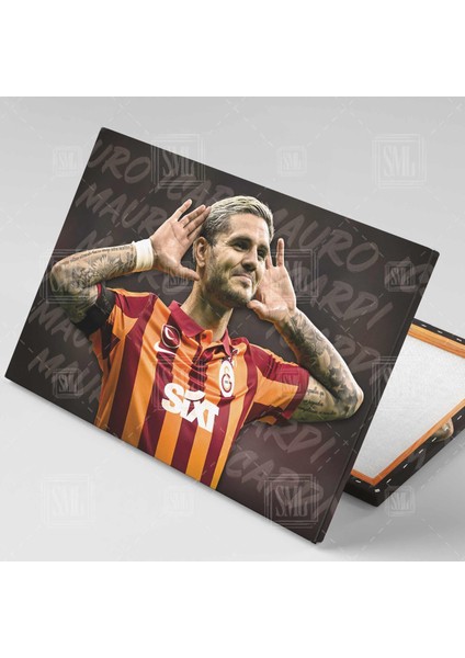Mauro Ikardi Sarı Kırmızı Galatasaran Futbolcu Yatay Kanvas Tablo