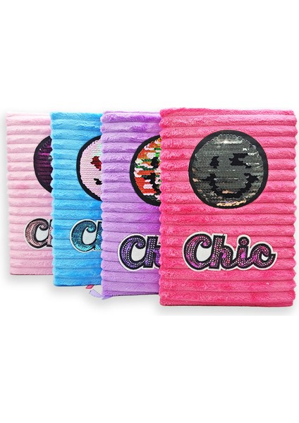 Peluş Pullu Not Defteri 20 x 13 cm 60 Yaprak Gülenyüz Pembe