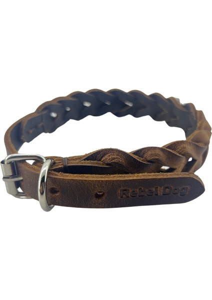 %100 Hakiki Deri El Örgüsü Köpek Tasması 2.5X55 Delik Mesafesi 41-50CM fiyatları