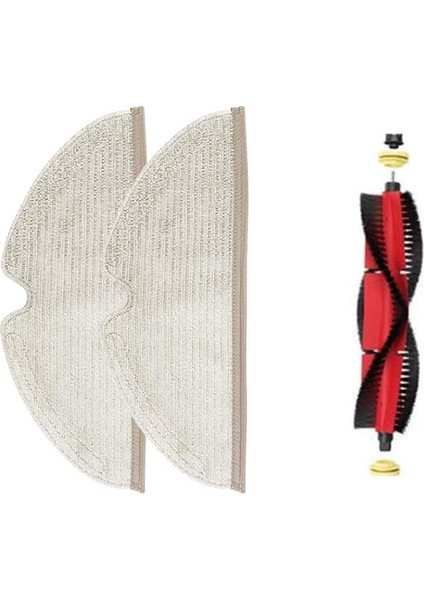 Roborock S5 Max Aksesuar Seti 2 Adet Tam Yüzeyli Fiber Mop Bezi 1 Adet Ana Fırça