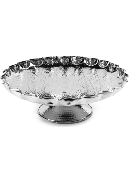 Gümüş Kaplama Ayaklı Bakır Meyvelik,Sunumluk 22.5 Cm fiyatları