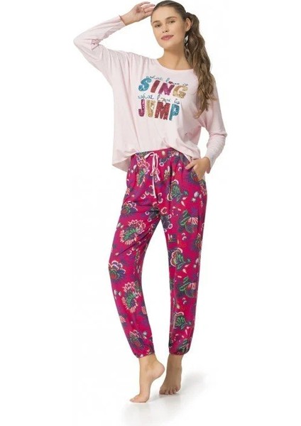 1037 Uzun Kol Bayan Pijama Takımı