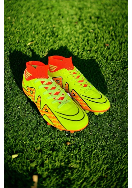 Çoraplı Bilekli Boğazlı Krampon Futbol Ayakkabısı Sarı - Turuncu fiyatları