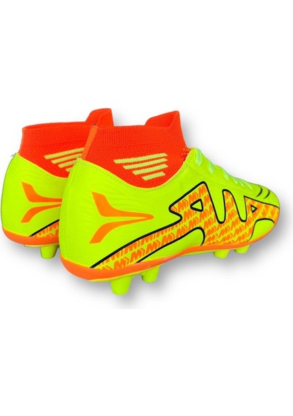 Çoraplı Bilekli Boğazlı Krampon Futbol Ayakkabısı Sarı - Turuncu indirimleri
