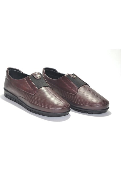Beety 405 Soft Deri Bordo Kadın Ayakkabı