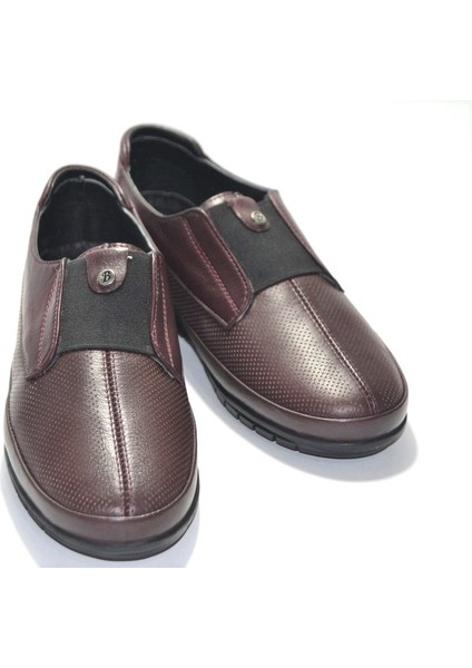 Beety 405 Soft Deri Bordo Kadın Ayakkabı
