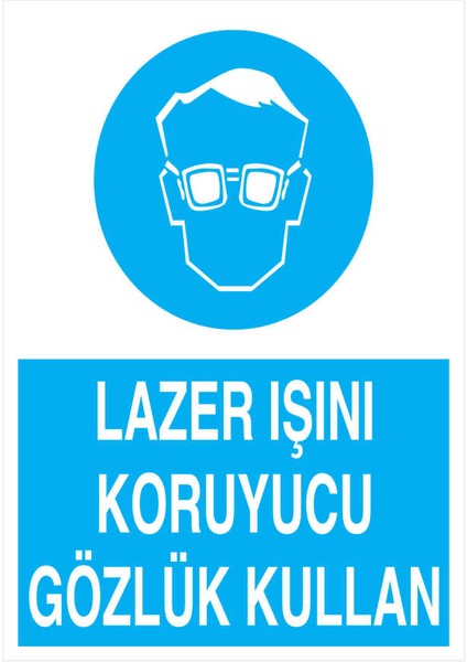 Lazer Işını Koruyucu Gözlük Kullan İş Güvenliği Yapışkanlı Sticker 25X35 cm