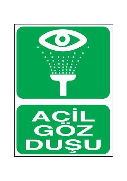 Acil Göz Duşu Yapışkanlı Sticker 25X35 cm