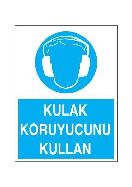 Esinti Reklam Kulak Koruyucu Kullan Yapışkanlı Sticker 25X35 cm