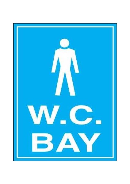 Bay Erkek Wc İş Güvenliği Yapışkanlı Sticker 25X35 cm