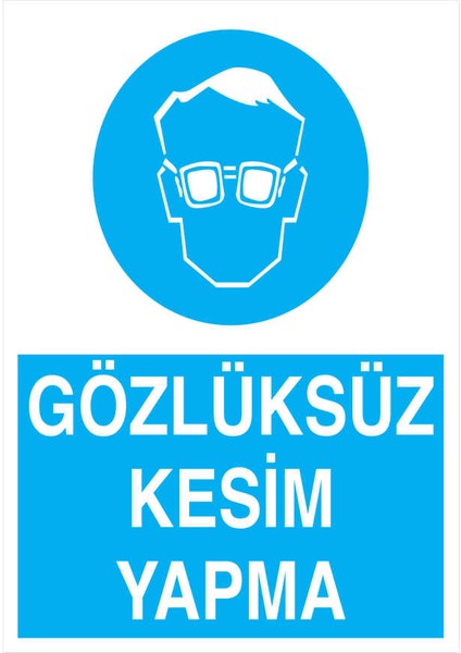 Gözlüksüz Kesim Yapma İş Güvenliği Yapışkanlı Sticker 35X50 cm