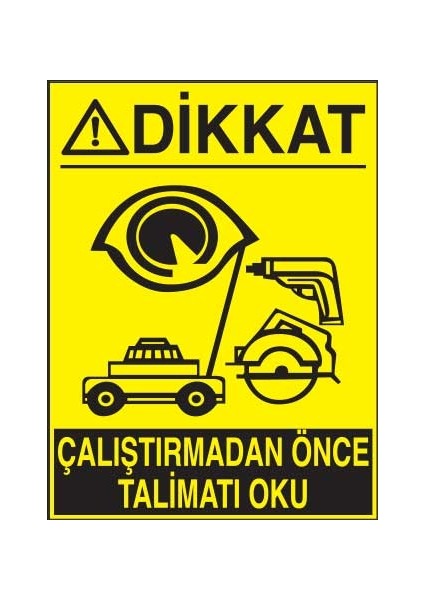 Dikkat Çalıştırmadan Önce Talimatı Oku Yapışkanlı Sticker 50X65 cm